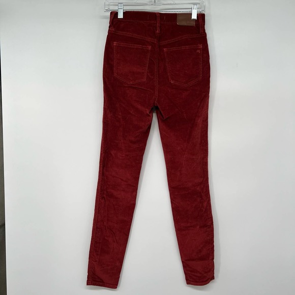 Madewell 10" High-Rise Skinny Cords Corduroy Pants Women's Size 26T Rust Orange - Picture 3 of 9